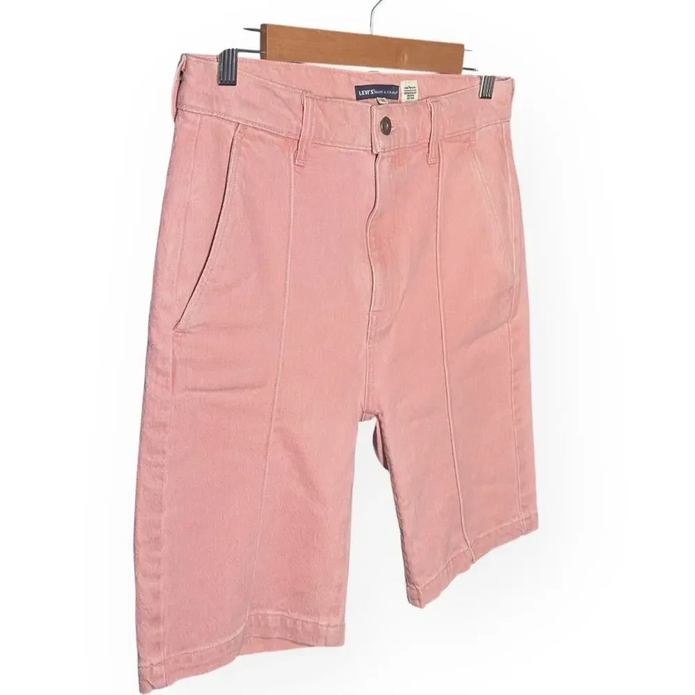 LEVI'S Riviera Shorts Bermuda Shorts Twill Rose Pink Relaxed Mid Rise Stretch